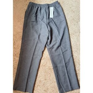 Alfred Dunner Women Gray Elastic Waist Straight Leg Casual Pants Size 8